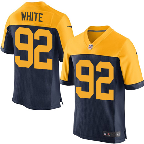 Men's Elite Reggie White Nike Jersey Navy Blue Alternate - #92 NFL Green Bay Packers